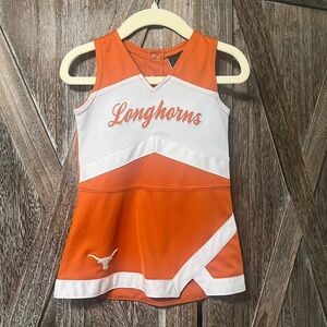 Toddler Burnt Orange and White Longhorns Cheer Dress